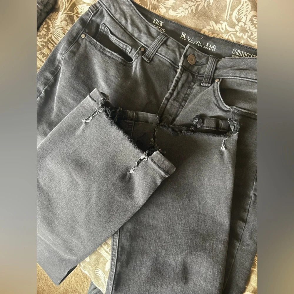 Sound Style Faded Black Straight Crop Jean - Picture 11 of 14